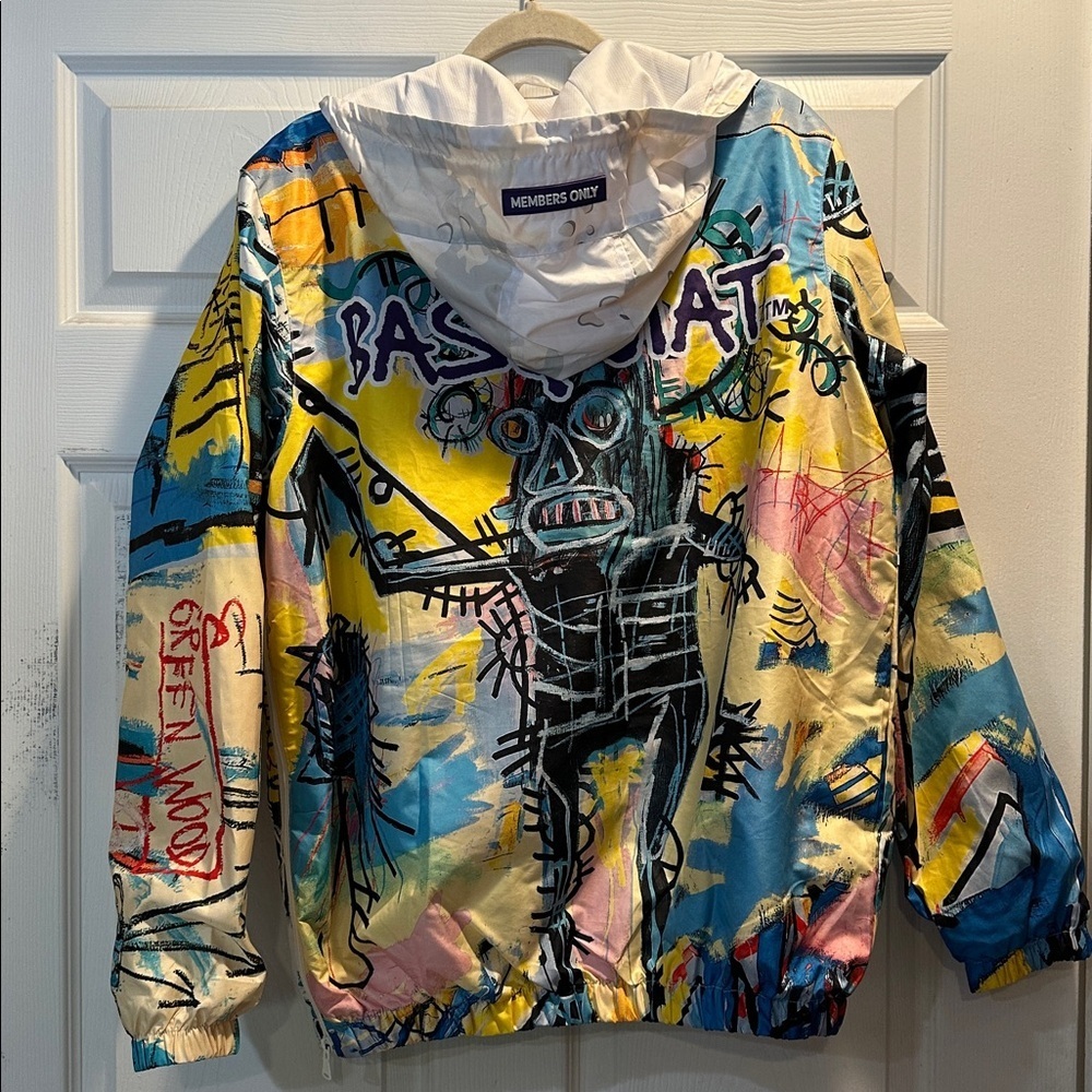 Members Only x Basquiat Hooded Nylon Pullover Windbreaker Jacket M - Picture 10 of 12